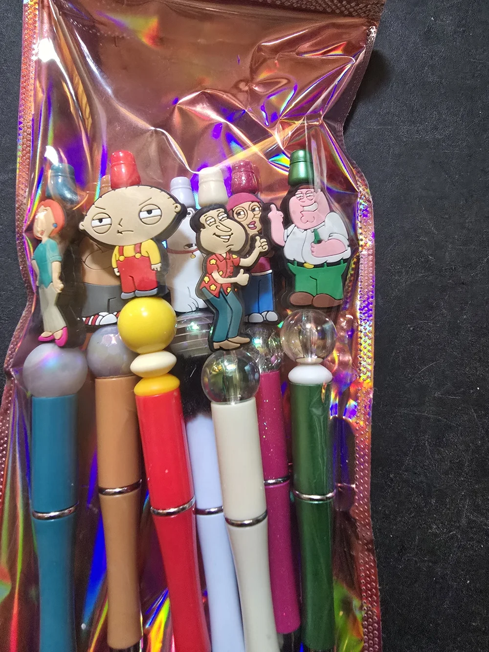 Pen Set Of (7) with Cartoon Character Focals